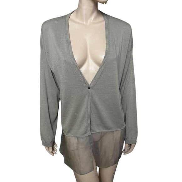 Fabiana Filippi Long Cardigan Silk/Cotton Size L Long Sleeves Made
